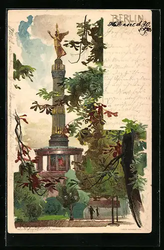 Künstler-AK Heinrich Kley: Berlin, Siegessäule