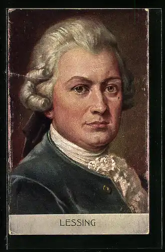 Künstler-AK Portrait des Schriftstellers Lessing