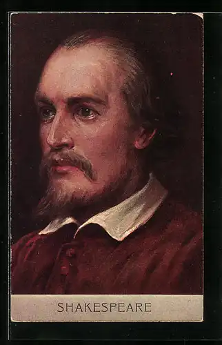 Künstler-AK Portrait von William Shakespeare, englischer Dramatiker, Lyriker und Schauspieler