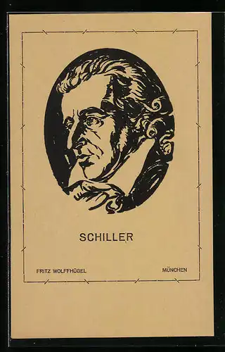 Künstler-AK Portrait Schillers, Bedeutender Deutscher Dichter