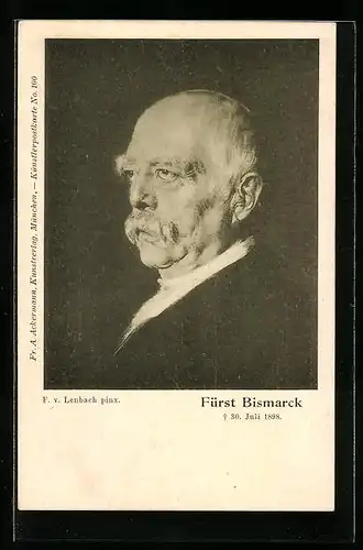 Künstler-AK F. v. Lenbach: Fürst Bismarck, Profilportrait