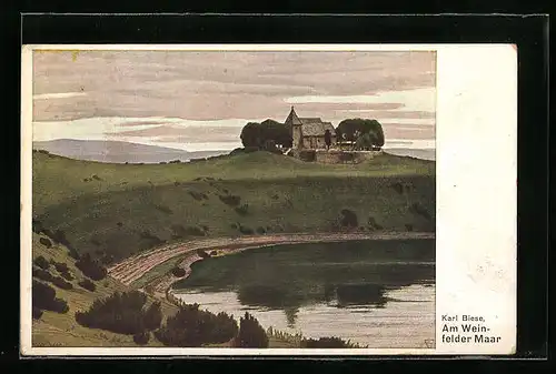 Künstler-AK Carl Biese: Am Weinfelder Maar mit Kirche