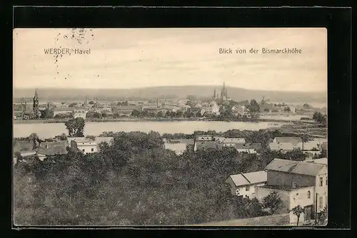 AK Werder a. Havel, Blick von der Bismarckhöhe