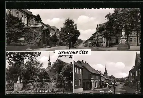 AK Elze, Hauptstrasse, Rolandplatz
