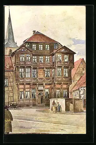 Künstler-AK Hildesheim, Gasthaus Neustädter Schenke am Neustädter Markt