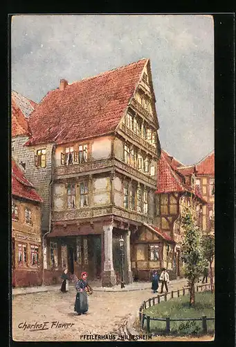 Künstler-AK Charles F. Flower: Hildesheim, Das Pfeilerhaus