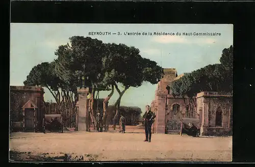 AK Beyrouth, L`entrée de la Résidence du Haut-Commissaire