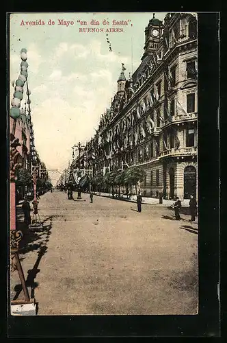 AK Buenos Aires, Avenida de Mayo en dia de fiesta