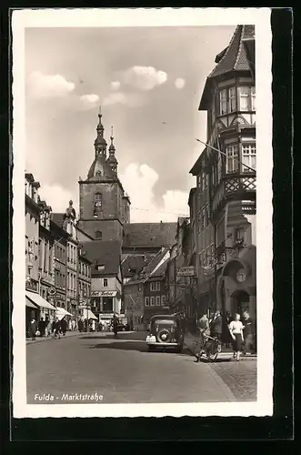 AK Fulda, Marktstrasse mit Handlung Karl Kerber & Zigarren O. Kramer