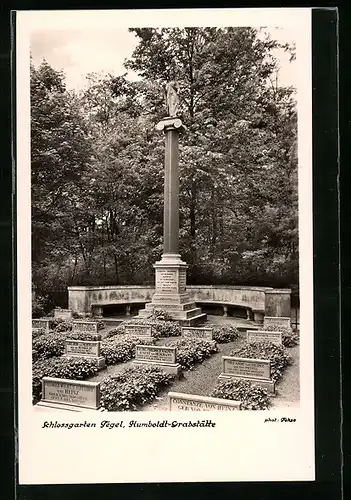 AK Berlin-Tegel, Schlossgarten, Humboldt-Grabstätte