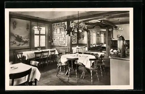 AK Haslach i. K., Gasthaus zur Krone, Innenansicht