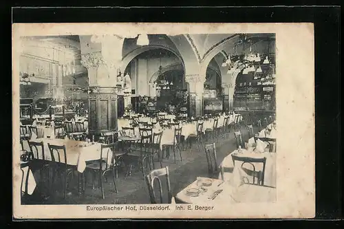 AK Düsseldorf, Hotel Europäischer Hof, Restaurant