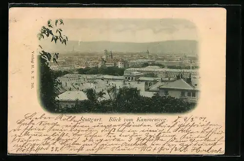 AK Stuttgart, Blick vom Kanonenweg