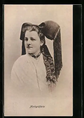 AK Markgräflerin in Schwarzwälder Tracht