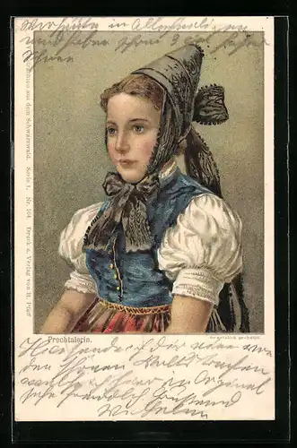 AK Junge Frau in Schwarzwälder Tracht
