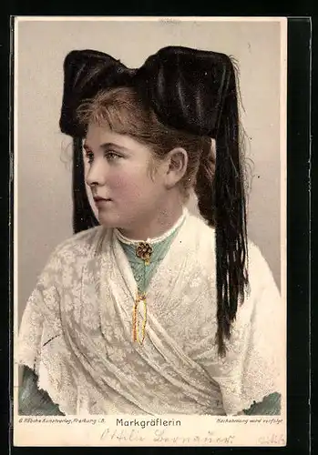 AK Junge Markgräflerin in Schwarzwälder Tracht