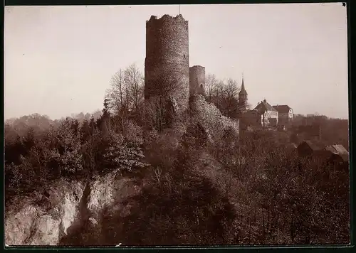 Fotografie Brück & Sohn Meissen, Ansicht Kohren, Blick auf die Burgruine