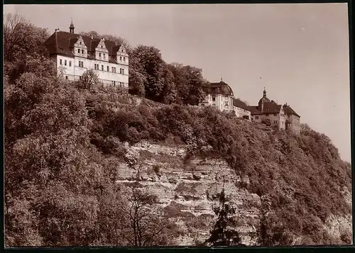 Fotografie Brück & Sohn Meissen, Ansicht Dornburg / Saale, Blick auf die 3 Schlösser