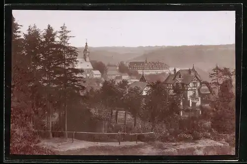 Fotografie Brück & Sohn Meissen, Ansicht Wechselburg, Blick über den Ort, (Spiegelverkehrt)