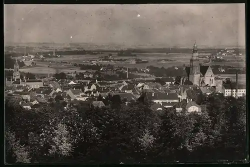 Fotografie Brück & Sohn Meissen, Ansicht Kamenz, Stadtansicht mit Kirche