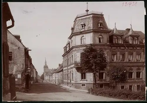 Fotografie Brück & Sohn Meissen, Ansicht Scheibenberg i. Erzg., Blick in die Wilhelmstrasse