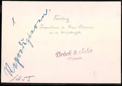 Fotografie Brück & Sohn Meissen, Ansicht Freiberg i. Sa., am Corpshaus der Saxa Borussen
