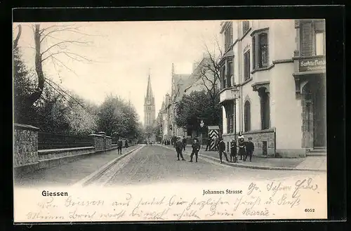AK Giessen, Johannes-Strasse mit Kirche