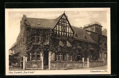 AK Geisenheim a. Rh., Hist. Gasthof Zur Linde
