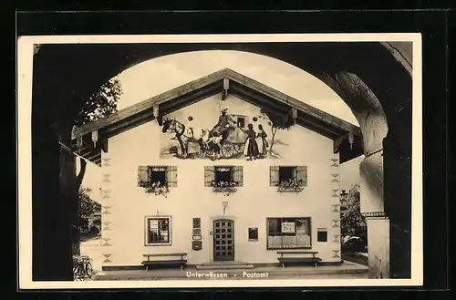 AK Unterwössen, Partie vom Postamt