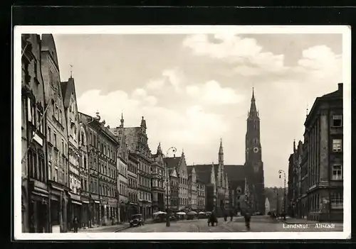 AK Landshut, Strasse in der Altstadt