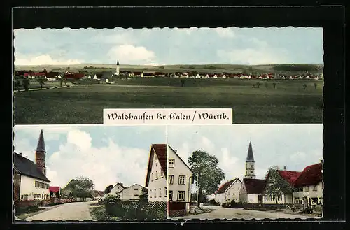 AK Waldhausen /Württ., Strassenpartie, Totalansicht