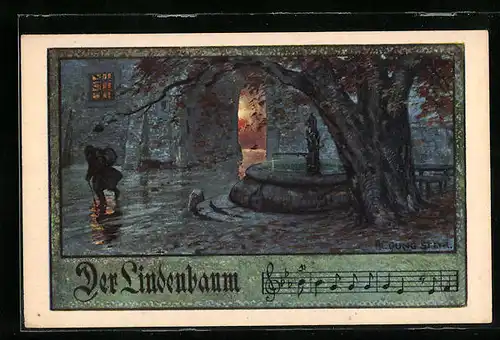 Künstler-AK Franz Jung-Ilsenheim: Der Lindenbaum, Lied