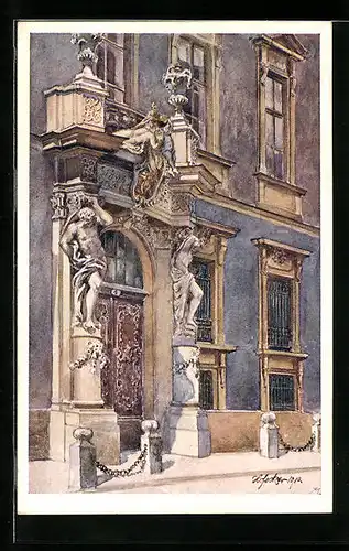 Künstler-AK E.F. Hofecker: Wien, Fassade des Liechtensteinpalais