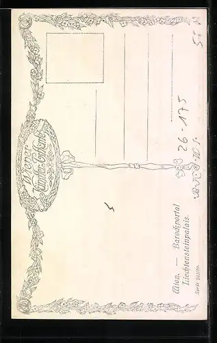 Künstler-AK E.F. Hofecker: Wien, Fassade des Liechtensteinpalais