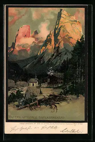 Künstler-AK Zeno Diemer: Unterkunftshaus Hinterbärenbad