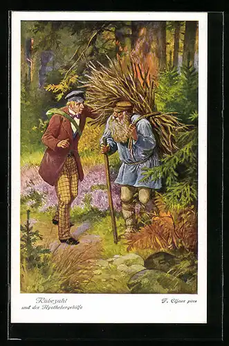 Künstler-AK sign. F. Elssner: Rübezahl und der Apothekergehilfe