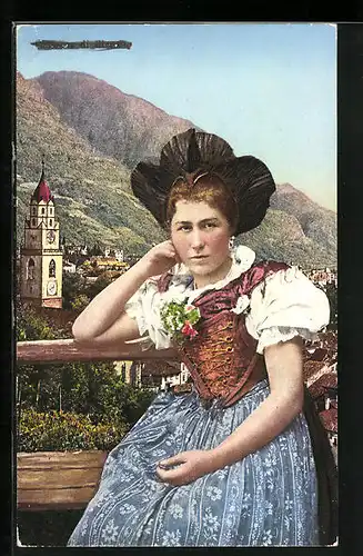 AK Merano, Italienerin in Tracht