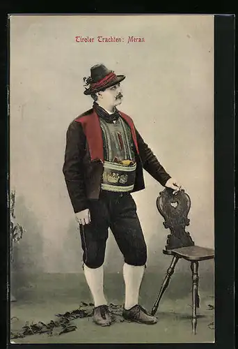 AK Tiroler in Tracht aus Meran