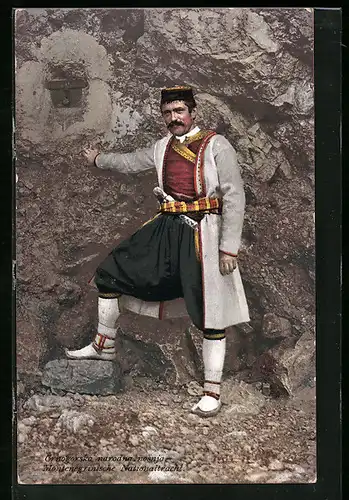 AK Junger Mann in Montenegrinischer Nationaltracht