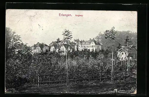 AK Erlangen, Blick zum Burgberg-Viertel