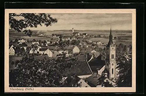 AK Mainburg / Ndb., Totale vom Berg aus gesehen