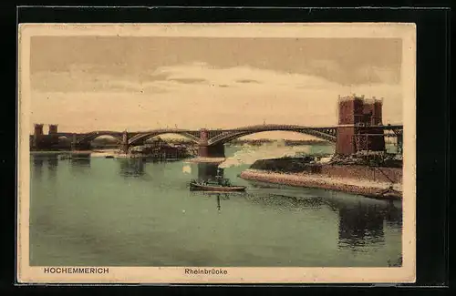 AK Hochemmerich / Rhein, Blick auf die Rheinbrücke