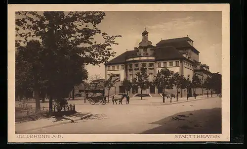 AK Heilbronn a. N., Partie vor dem Stadttheater