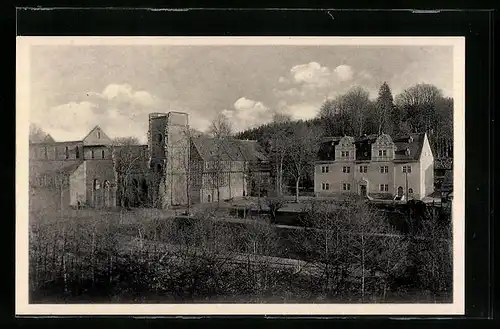 AK Paulinzella i. Thür., FDGB-Erholungsstätte, Blick zum Forsthaus und Kinderheim