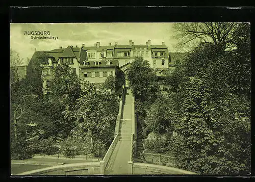 AK Augsburg, an der Schwedenstiege