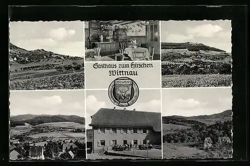 AK Wittnau, Gasthaus zum Hirschen, Ortspanoramen