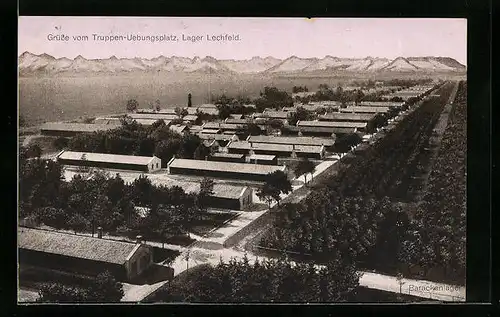 AK Lager Lechfeld, Truppen-Übungsplatz, Luftbild