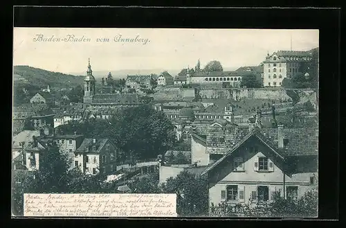 AK Baden-Baden, Blick vom Annaberg