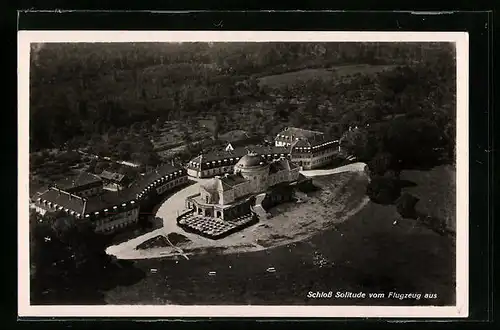 AK Stuttgart, Schloss Solitude, Flugzeugaufnahme