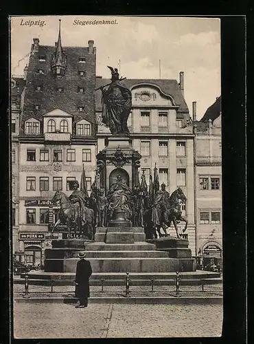 AK Leipzig, am Siegesdenkmal